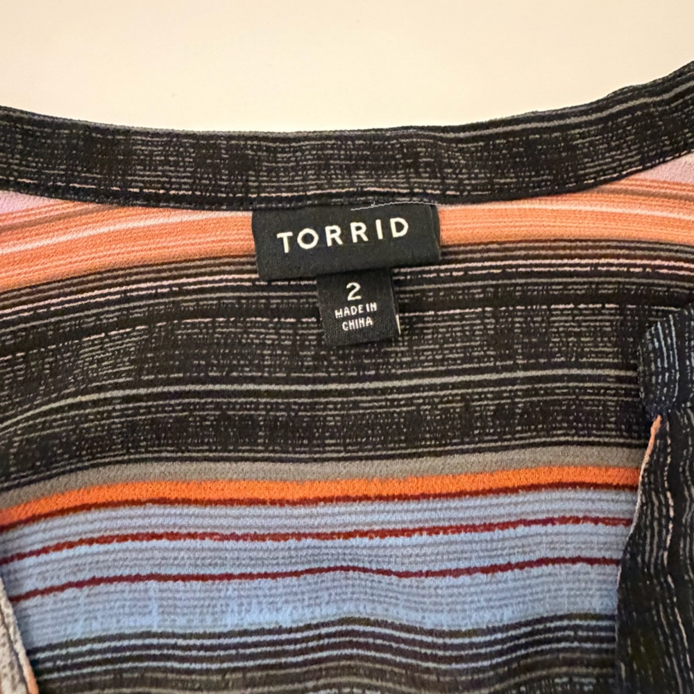 Torrid Multicolor Striped Button-Up Top - Picture 2 of 6